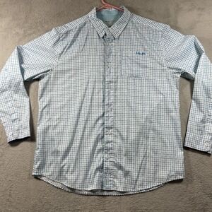 Huk Shirt Men Large Performance Fishing Vented Back Button Down Long Sleeve